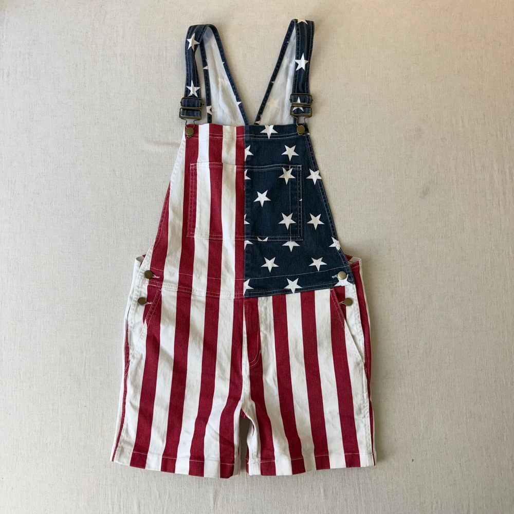 Chubbies Chubberalls Men's Overalls S American Flag Americana Western Shortalls